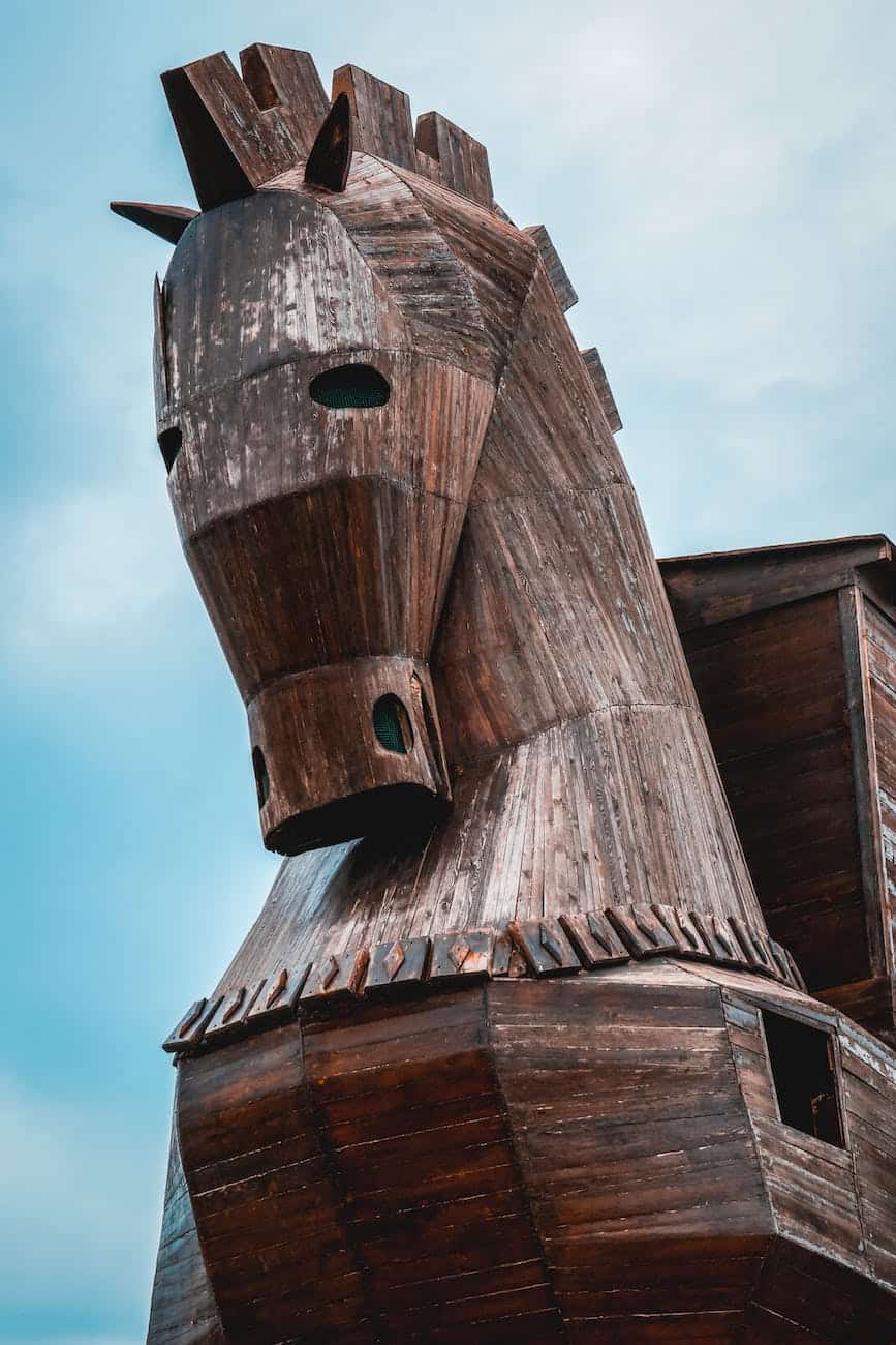 trojan horse replica at the museum canakkale turkey